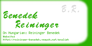benedek reininger business card